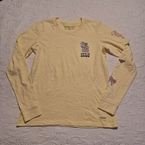 Life is Good women's Medium long sleeve flower, butterfly shirt NWOT